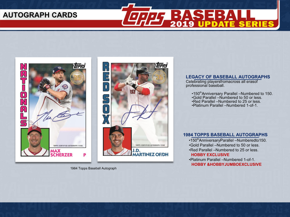 2019 Topps Update Series Baseball Jumbo Box