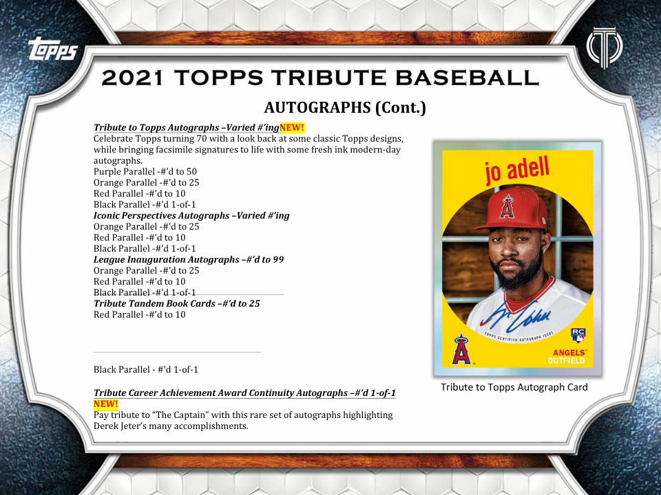 2021 Topps Tribute Baseball Hobby Box