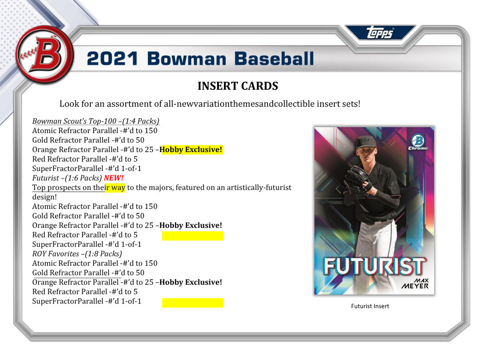 2021 Bowman Baseball Hobby Box