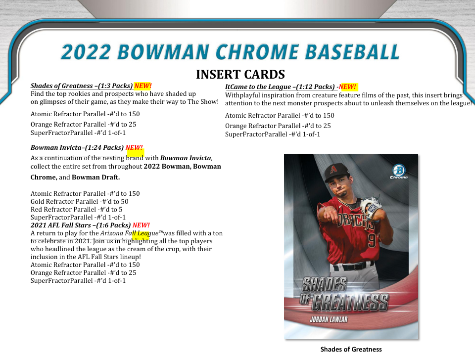2022 Bowman Chrome Baseball LITE Box