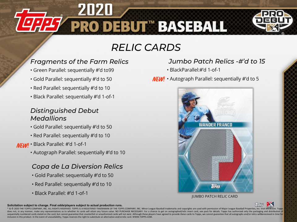 2020 Topps Pro Debut Baseball Jumbo Box