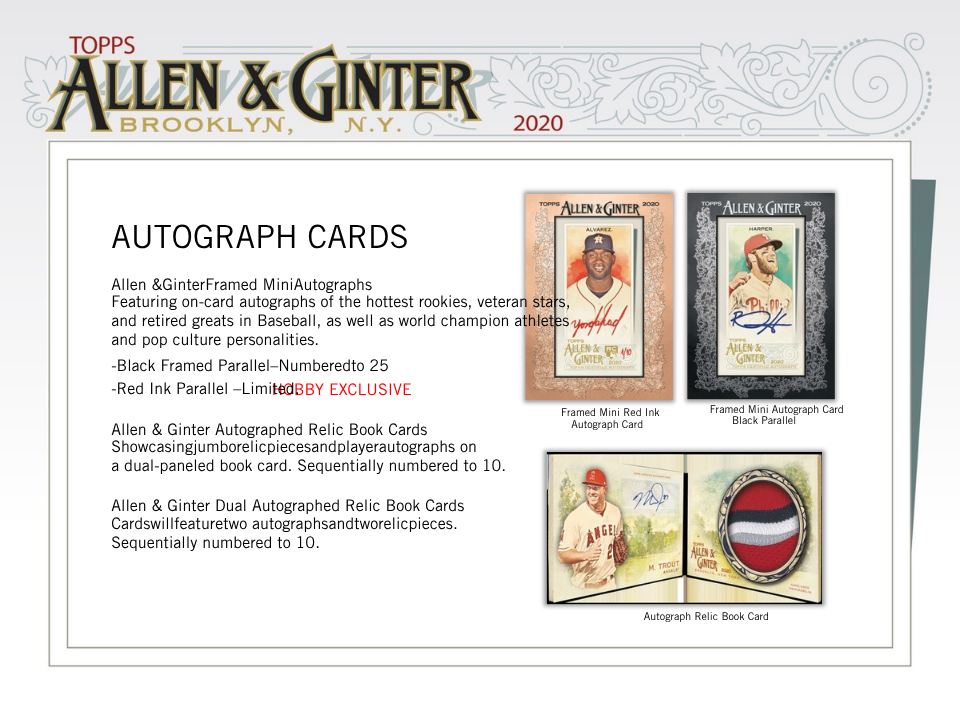 2020 Topps Allen & Ginter Baseball Hobby Box