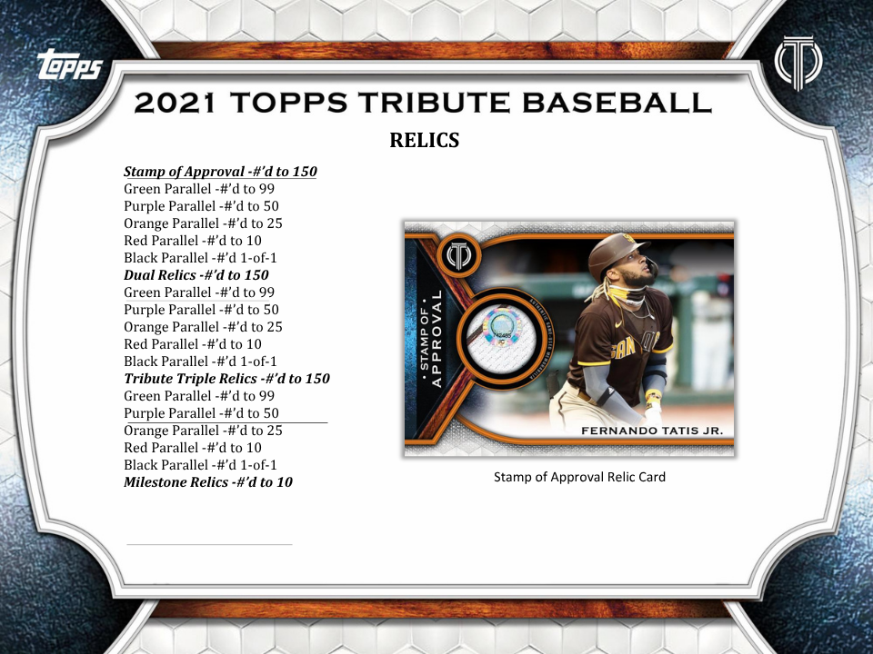 2021 Topps Tribute Baseball Hobby Box