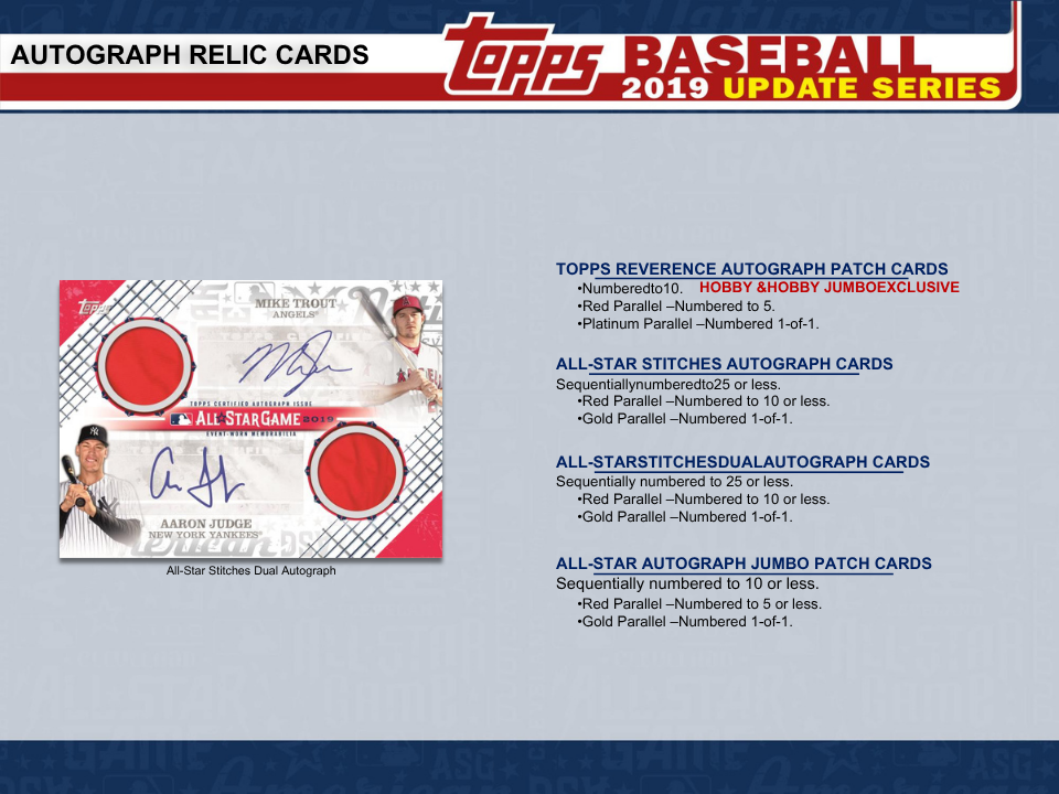 2019 Topps Update Series Baseball Jumbo Box