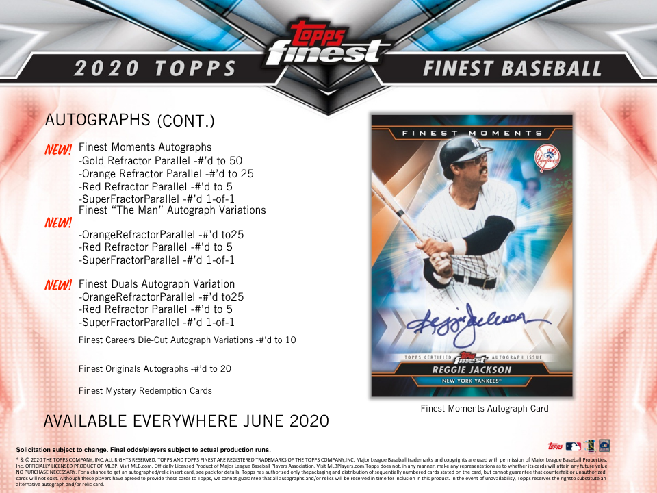 2020 Topps Finest Baseball Hobby Box