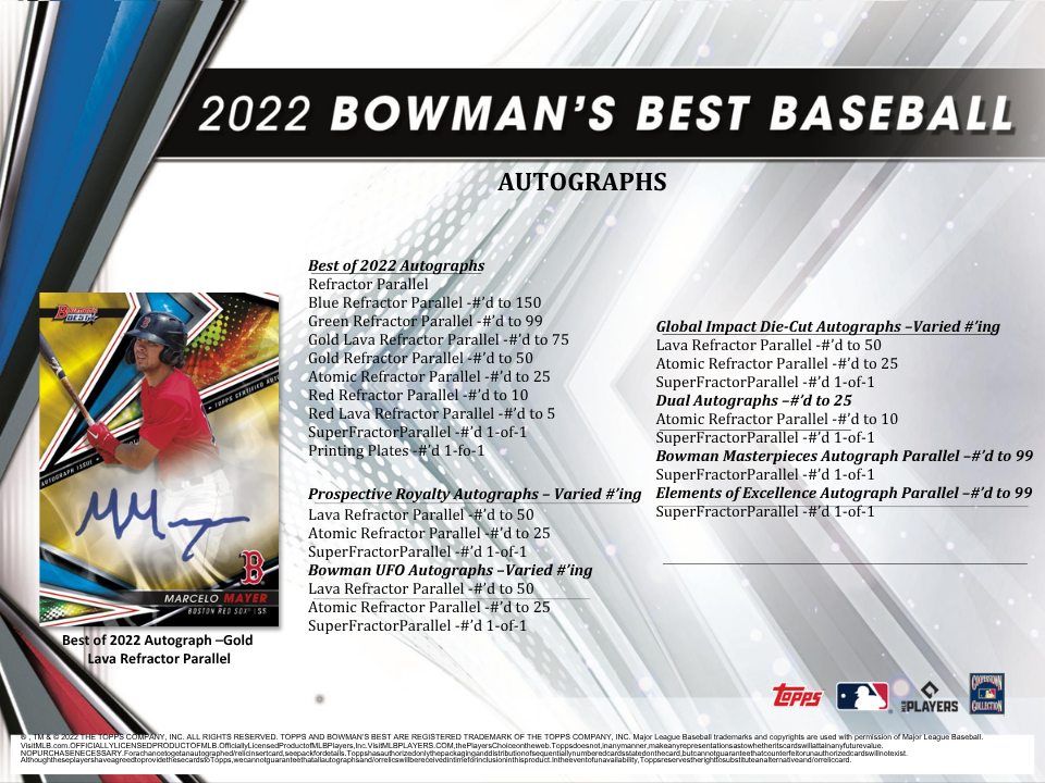 2022 Bowman's Best Baseball Hobby Box