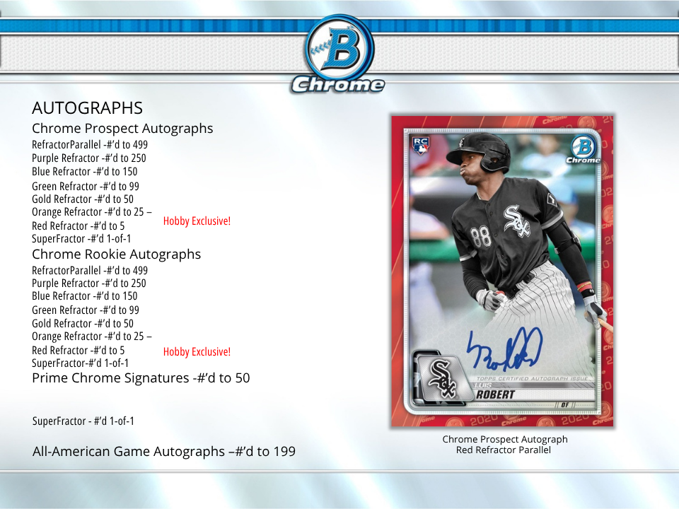 2020 Bowman Chrome Baseball Hobby Box