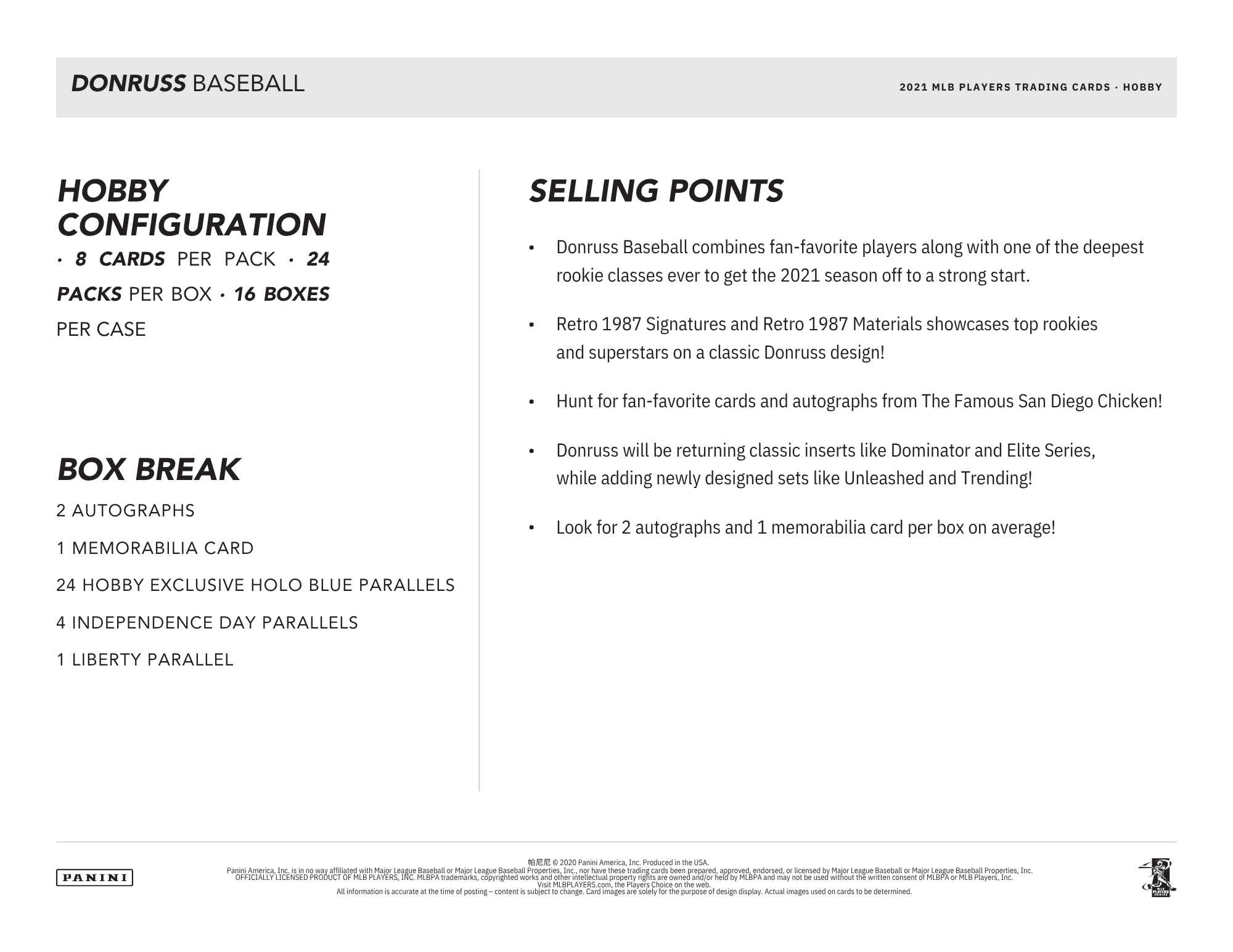 2021 Panini Donruss Baseball Hobby Box