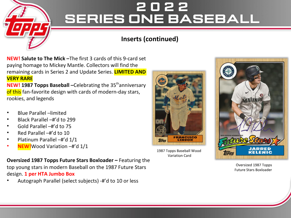2022 Topps Series 1 Baseball Jumbo Box