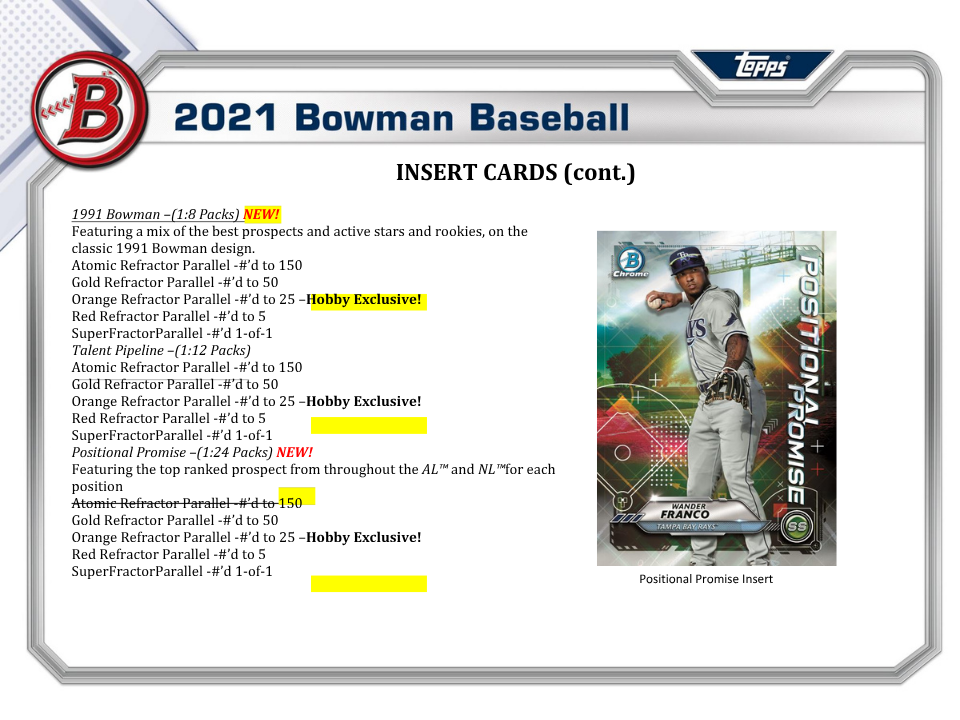 2021 Bowman Baseball Hobby Box