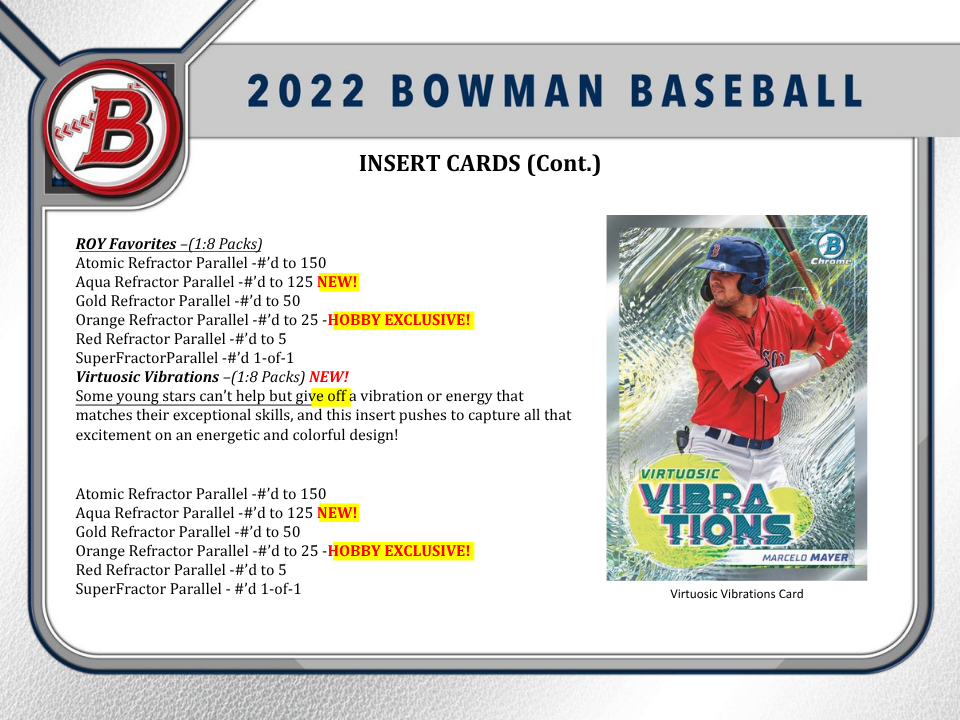 2022 Bowman Baseball Hobby Box