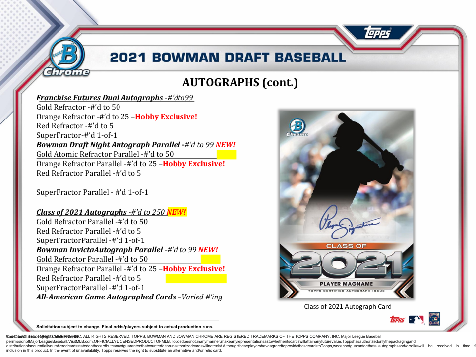 2021 Bowman Draft Baseball Jumbo Box