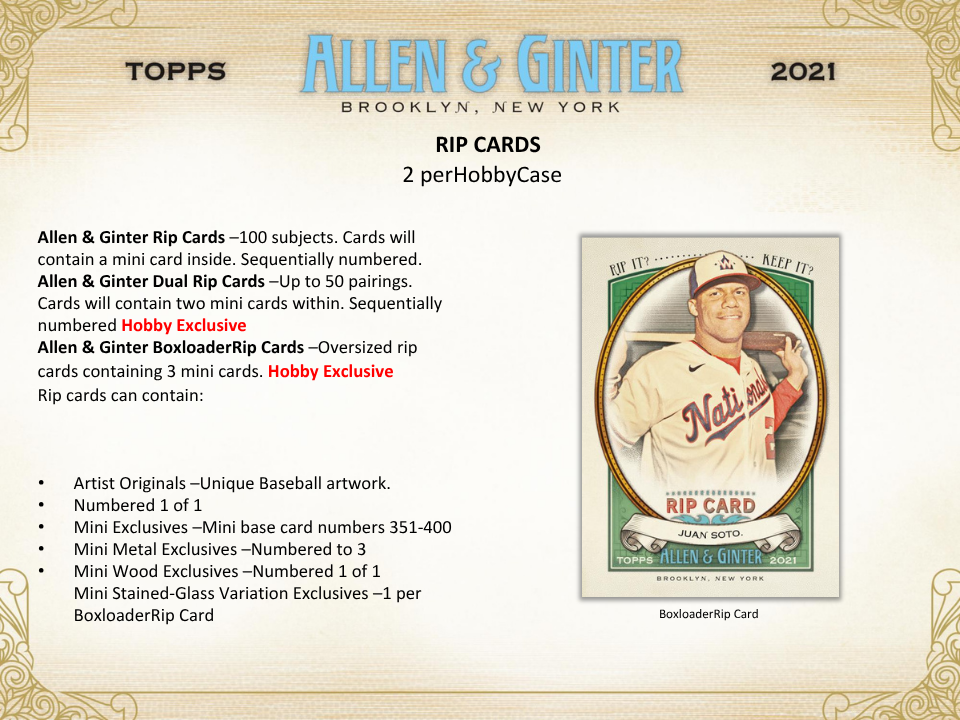 2021 Topps Allen & Ginter Baseball Hobby Box