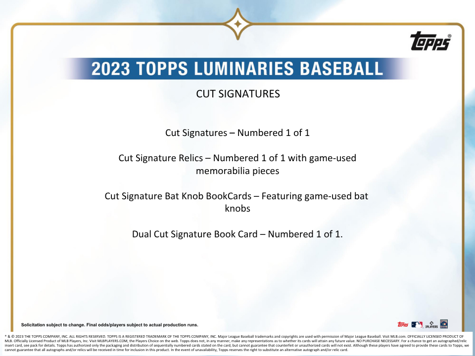 2023 Topps Luminaries Baseball Hobby Box