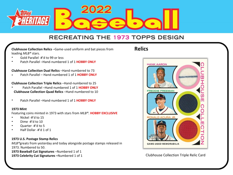 2022 Topps Heritage Baseball Hobby Box