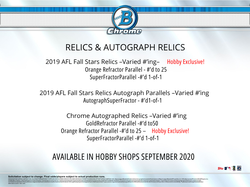 2020 Bowman Chrome Baseball Hobby Box