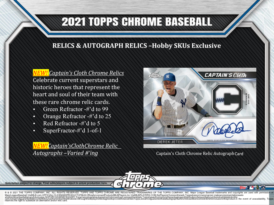 2021 Topps Chrome Baseball Hobby Box