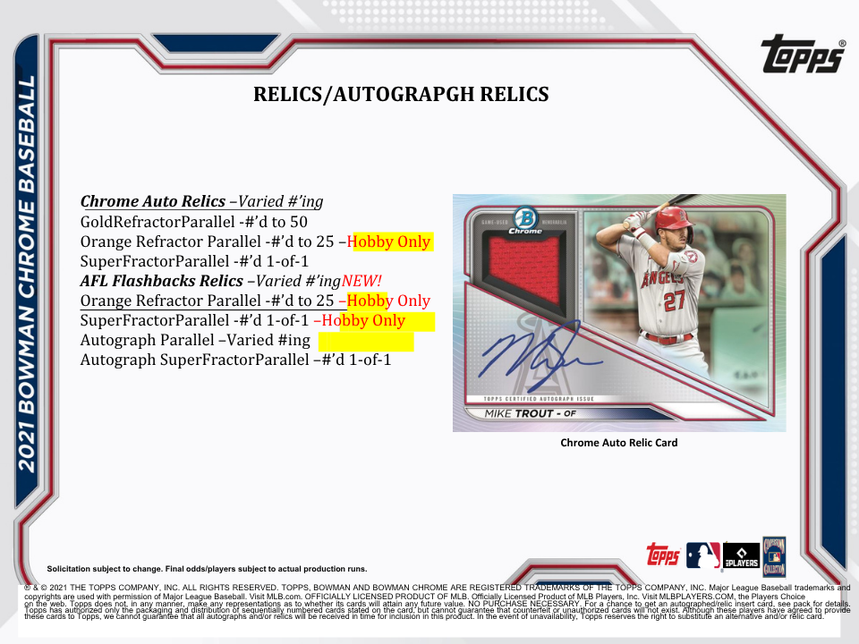 2021 Bowman Chrome Baseball Hobby Box