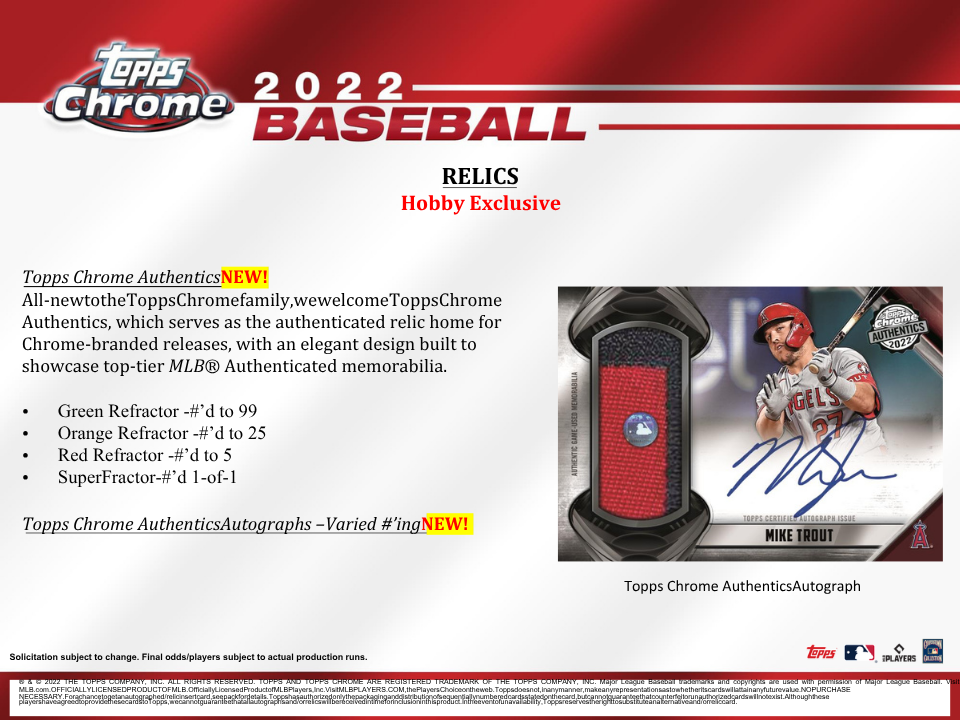 2022 Topps Chrome Baseball Hobby Box