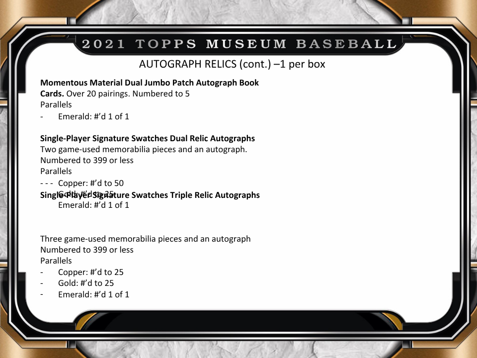 2021 Topps Museum Collection Baseball Hobby Box