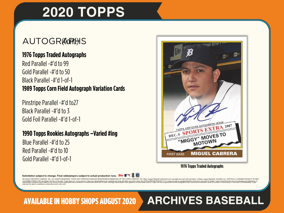 2020 Topps Archives Baseball Hobby Box