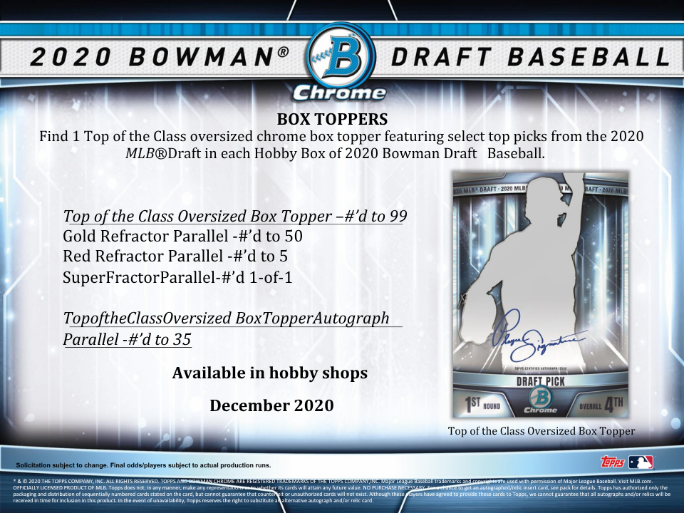 2020 Bowman Draft Baseball Jumbo Box
