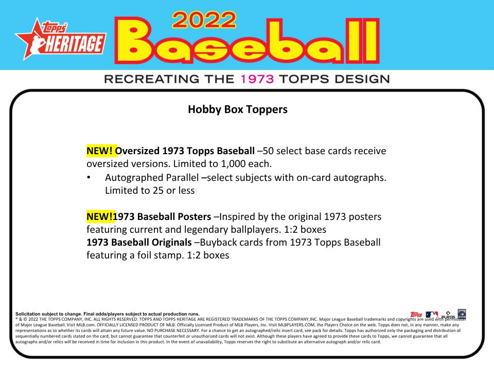 2022 Topps Heritage Baseball Hobby Box