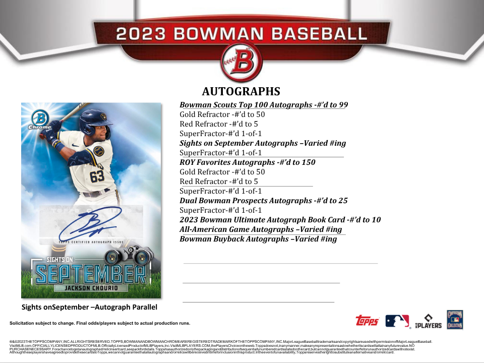 2023 Bowman Baseball Jumbo Box