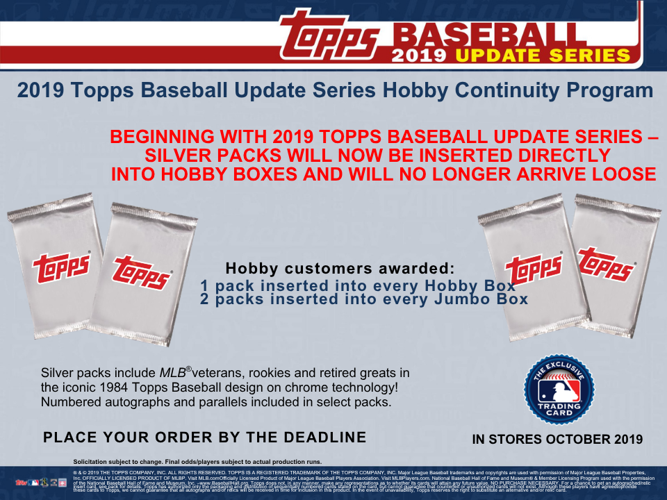 2019 Topps Update Series Baseball Jumbo Box