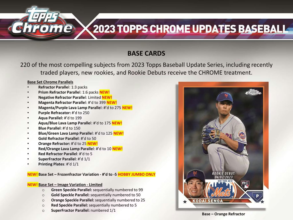 2023 Topps Chrome Update Series Baseball Jumbo Box