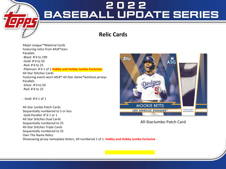 2022 Topps Update Series Baseball Hobby Box