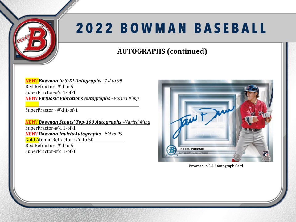 2022 Bowman Baseball Jumbo HTA Box