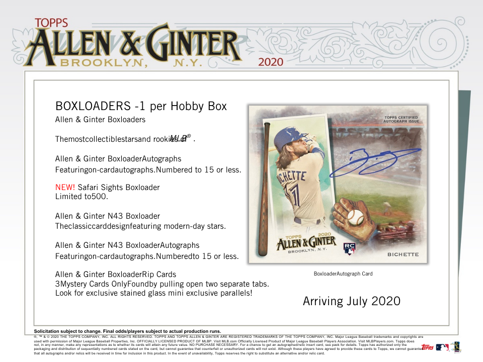 2020 Topps Allen & Ginter Baseball Hobby Box