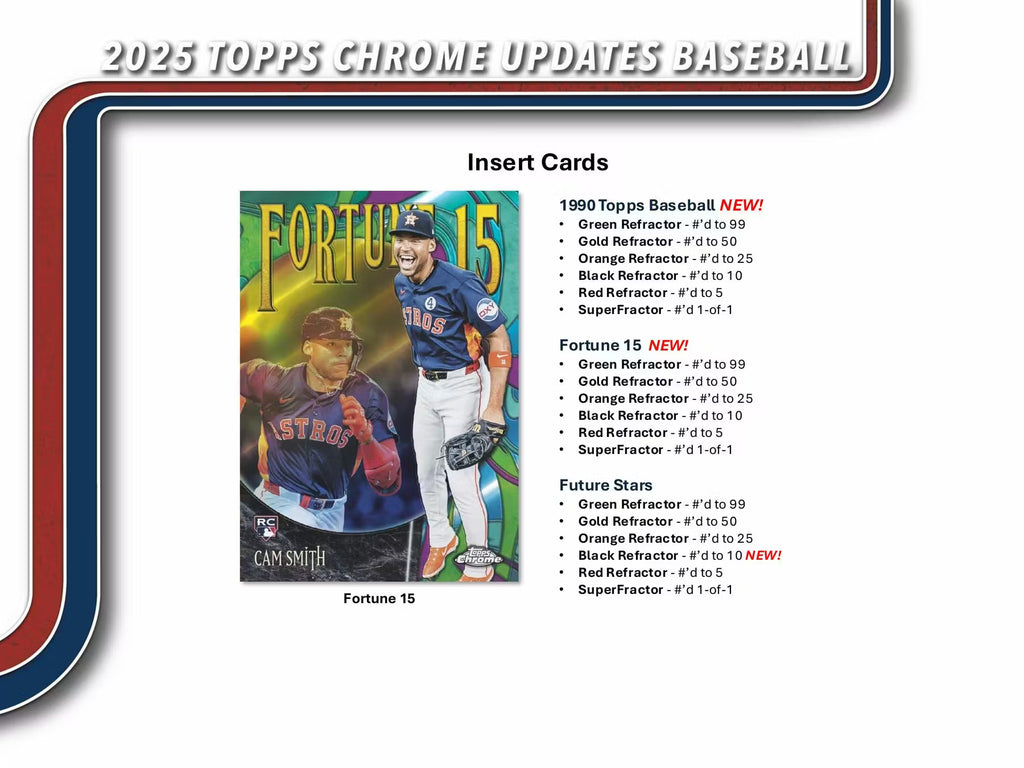 2025 Topps Chrome Update Series Baseball Hobby Jumbo Box