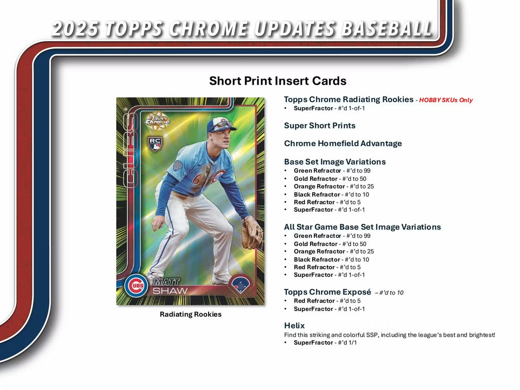 2025 Topps Chrome Update Series Baseball Hobby Jumbo Box
