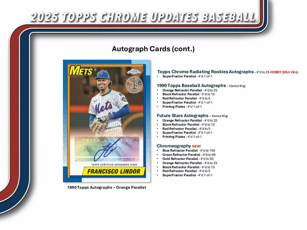 2025 Topps Chrome Update Series Baseball Hobby Jumbo Box