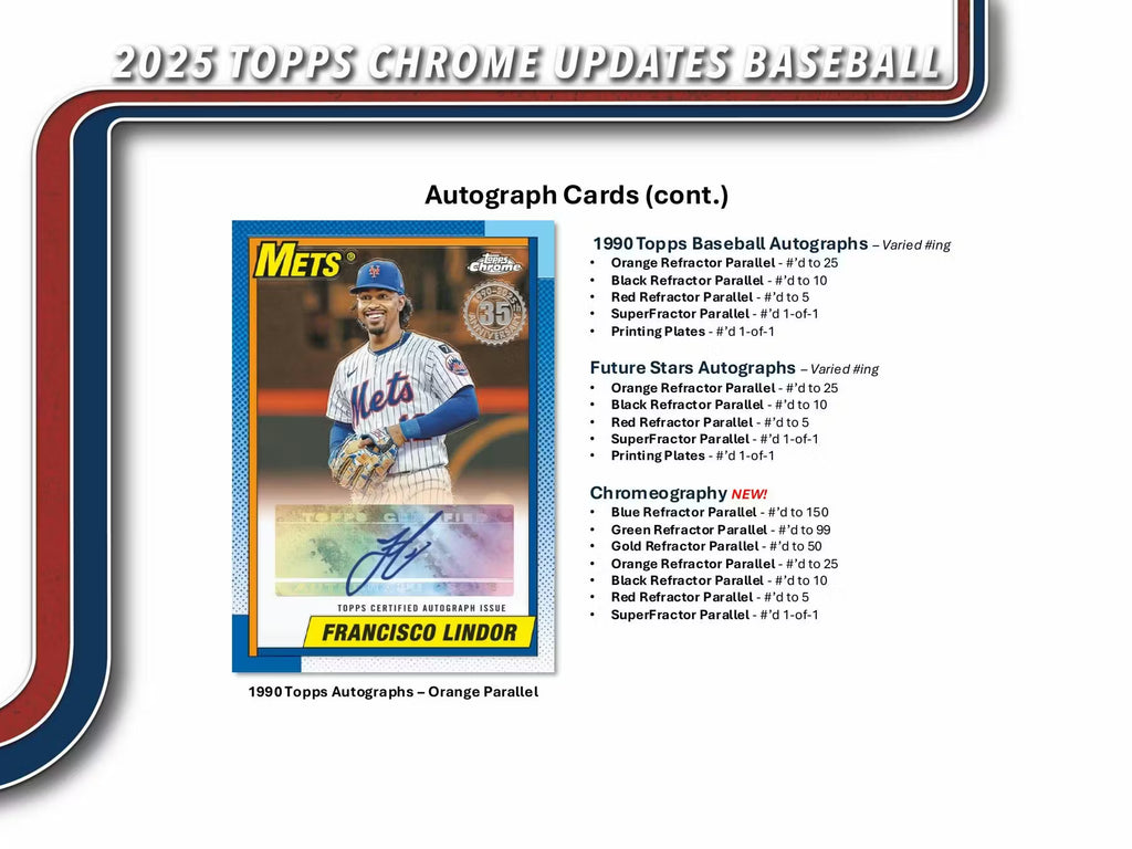 2025 Topps Chrome Update Series Baseball Blaster Box