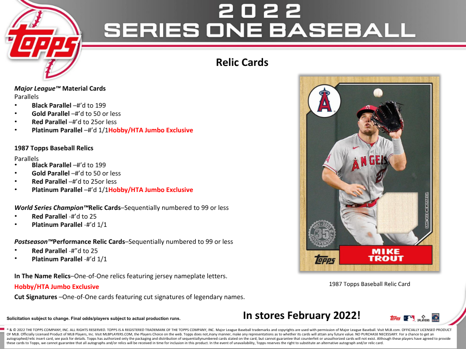 2022 Topps Series 1 Baseball 1st Edition Box