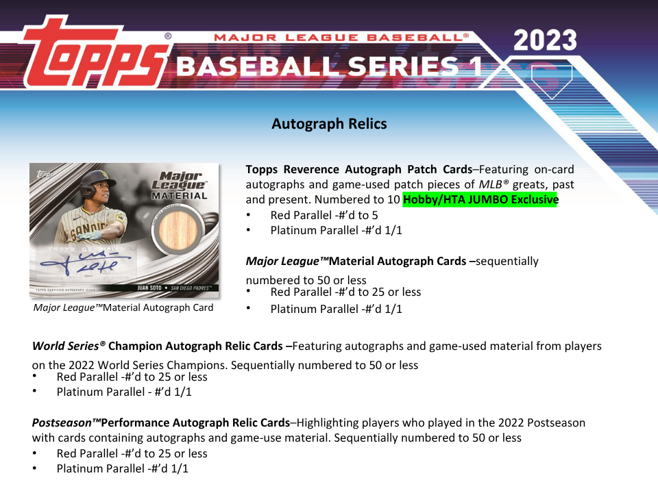 2023 Topps Series 1 Baseball Hobby Box