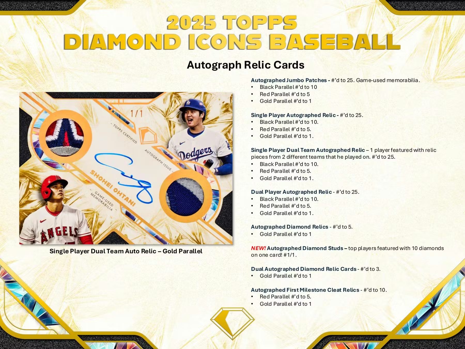2025 Topps Diamond Icons Baseball Hobby 2-Box Case