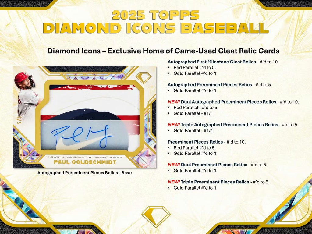 2025 Topps Diamond Icons Baseball Hobby 2-Box Case