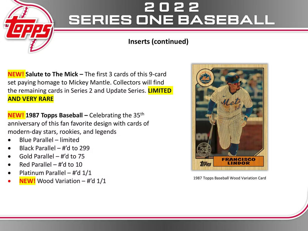 2022 Topps Series 1 Baseball Hobby Box