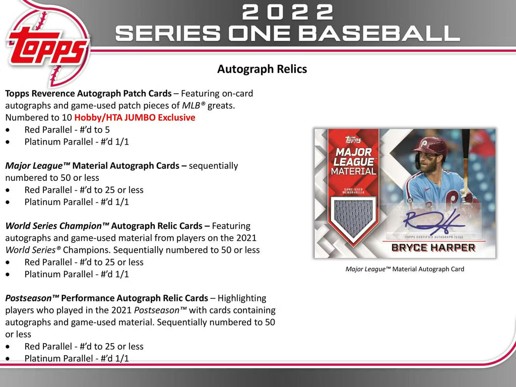 2022 Topps Series 1 Baseball Hobby Box